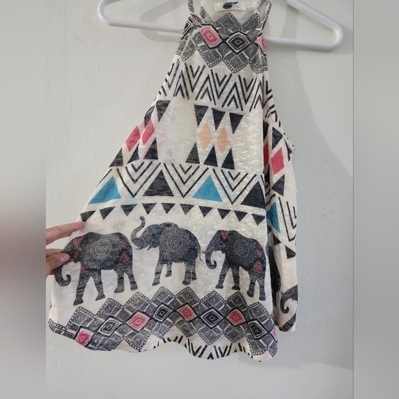 Gaze ivory elephant thin knit tank - Picture 5 of 5